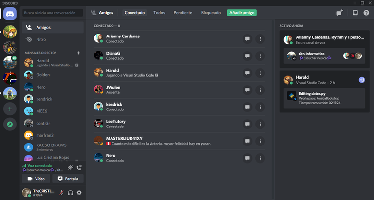 Discord menu comunidad